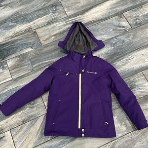 Winter coat purple and green large